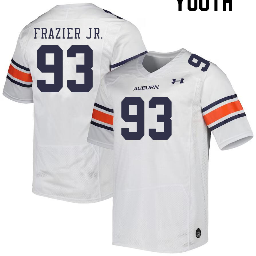 Youth #93 Joe Frazier Jr. Auburn Tigers College Football Jerseys Stitched-White - Click Image to Close